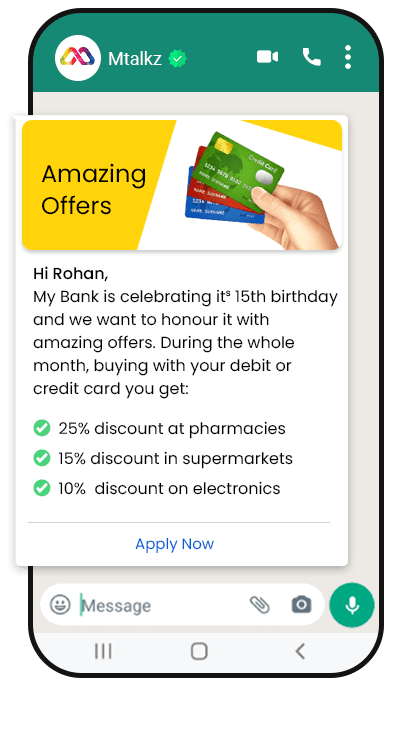 Example of a promotional WhatsApp message by a business