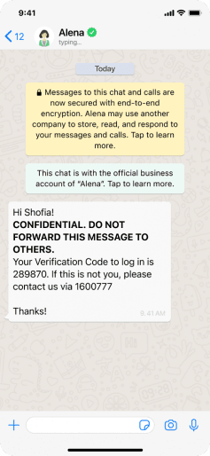 Transactional Whatsapp message